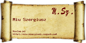 Miu Szergiusz névjegykártya